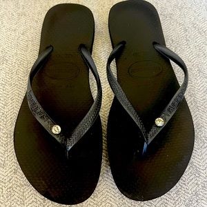 Havaianas Slim black Chrystal Glamour flip flop